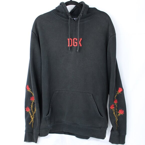 DGK Fierce Ruthless Black Jason Embroidered SK8R Pullover Hoodie Size X-Large - Picture 3 of 7